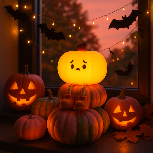SpookyBoo - Kürbis Lampe LED, herbstliche Deko & Handyhalter