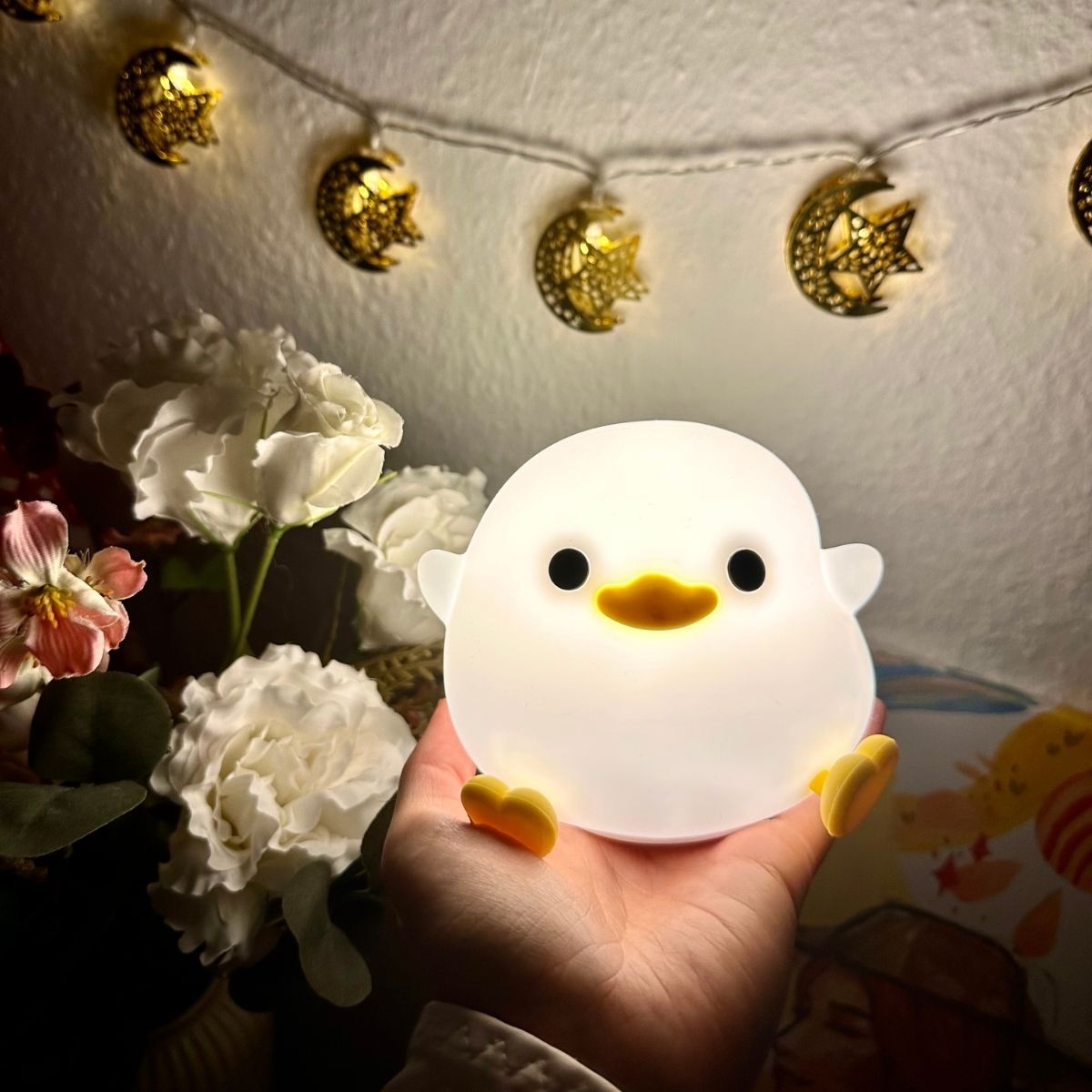 Ducki - Enten Nachtlicht LED, wiederaufladbare warmweiße Lampe