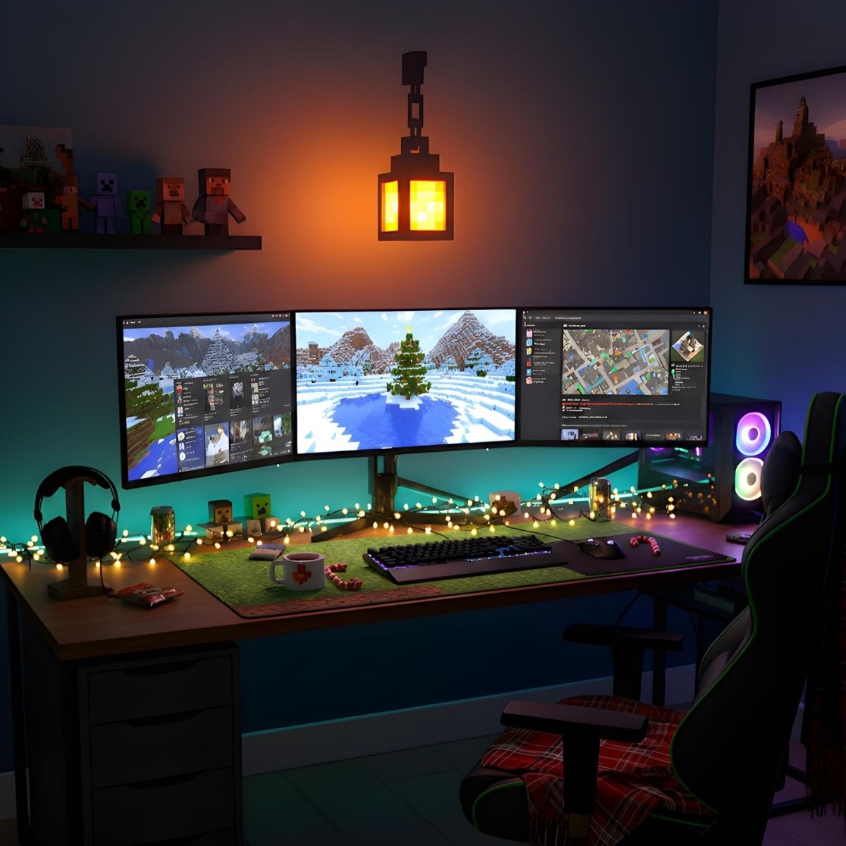 CozyCraft - 3D gedruckte LED Lampe, Hänge-Laterne für Gaming Vibes