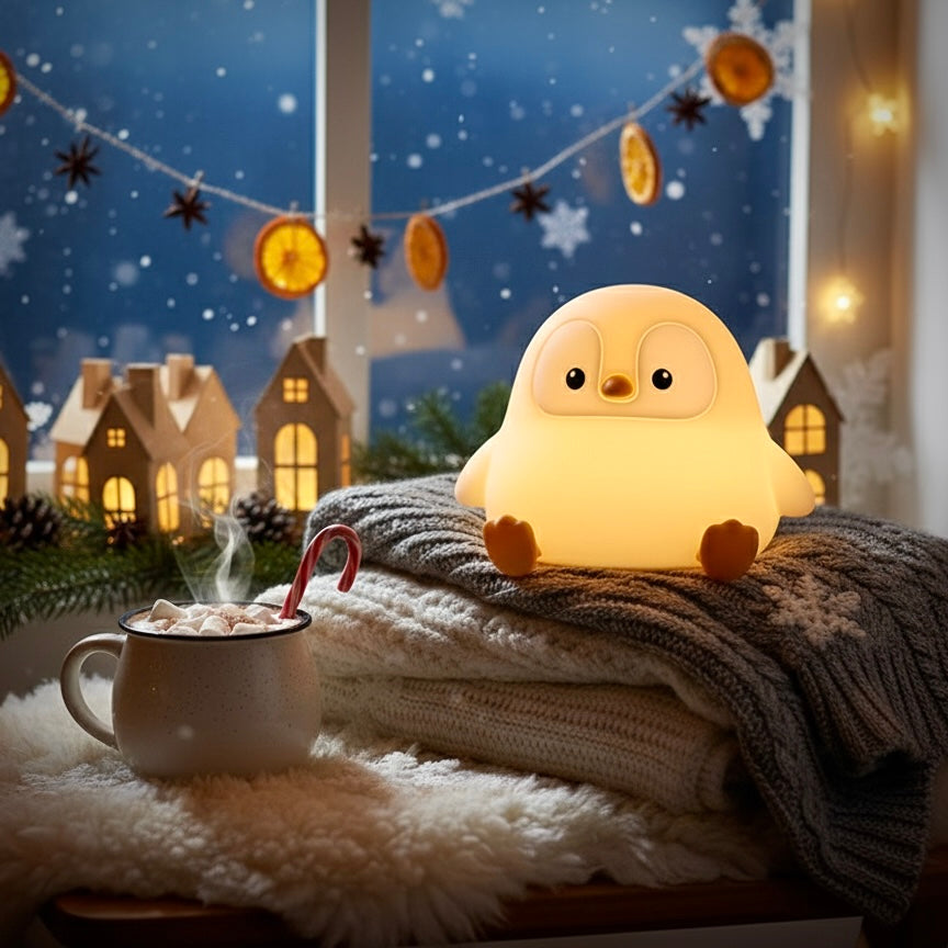 Waddles - Pinguin LED Nachtlicht, warmweiß & kuschelig für den Winter