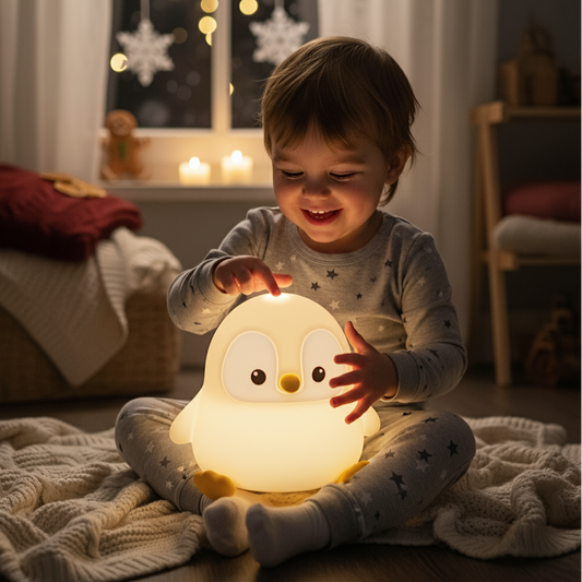 Waddles - Pinguin LED Nachtlicht, warmweiß & kuschelig für den Winter