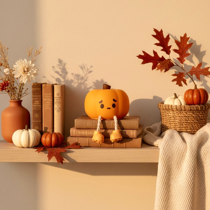 SpookyBoo - Kürbis Lampe LED, herbstliche Deko & Handyhalter